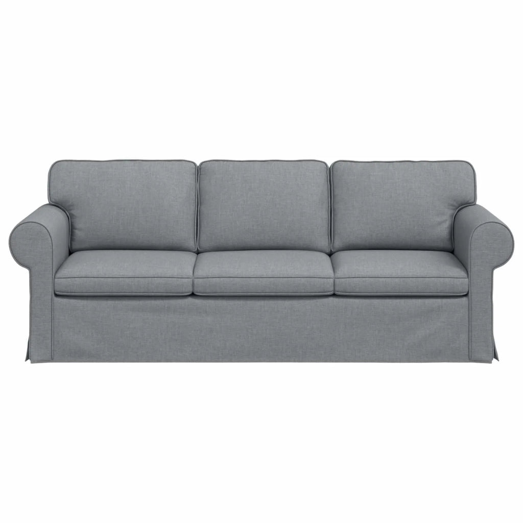 Divano Grigio chiaro 215 x 82 x 80 cm Tessuto