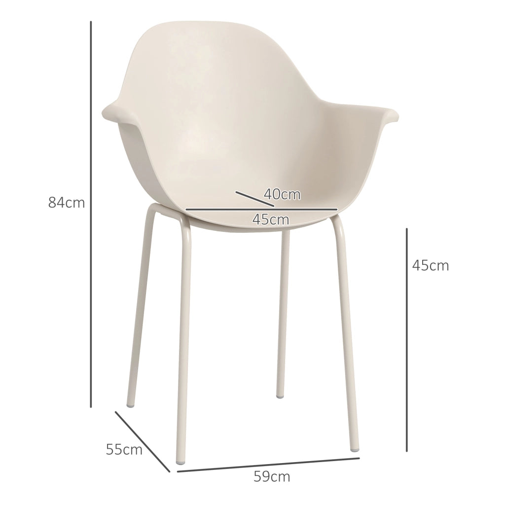 Set 4 Sedie da Giardino ¨C Xylo ¨C Design Moderno Grigio 59x55x84 cm