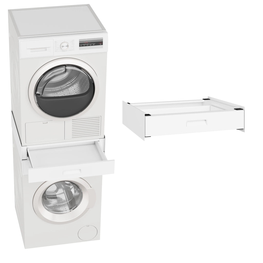 Kit di Sovrapposizione Buxton per Lavatrice e Asciugatrice con Cassetto - Bianco [en.casa]