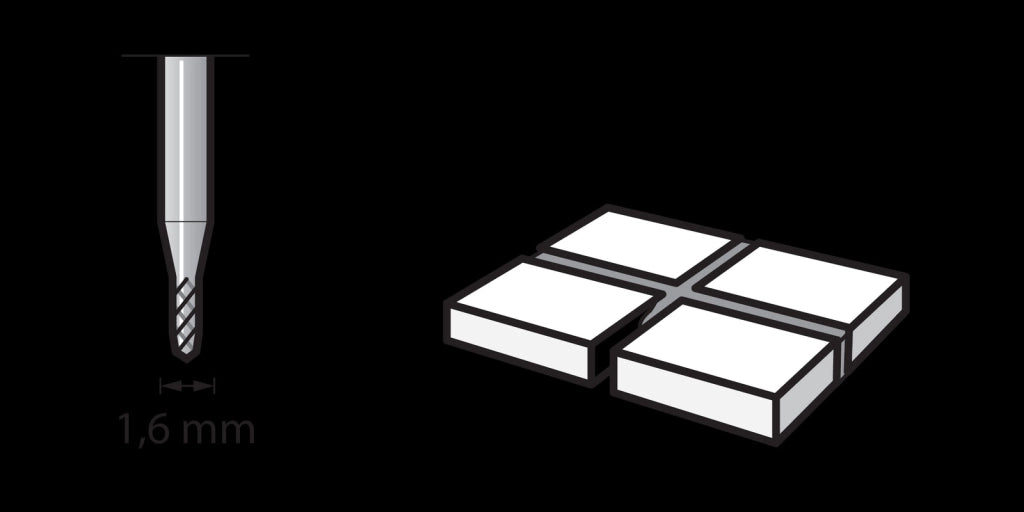 Punte Dremel per la rimozione del cemento dalle fughe di piastrelle 1,6 mm (569)