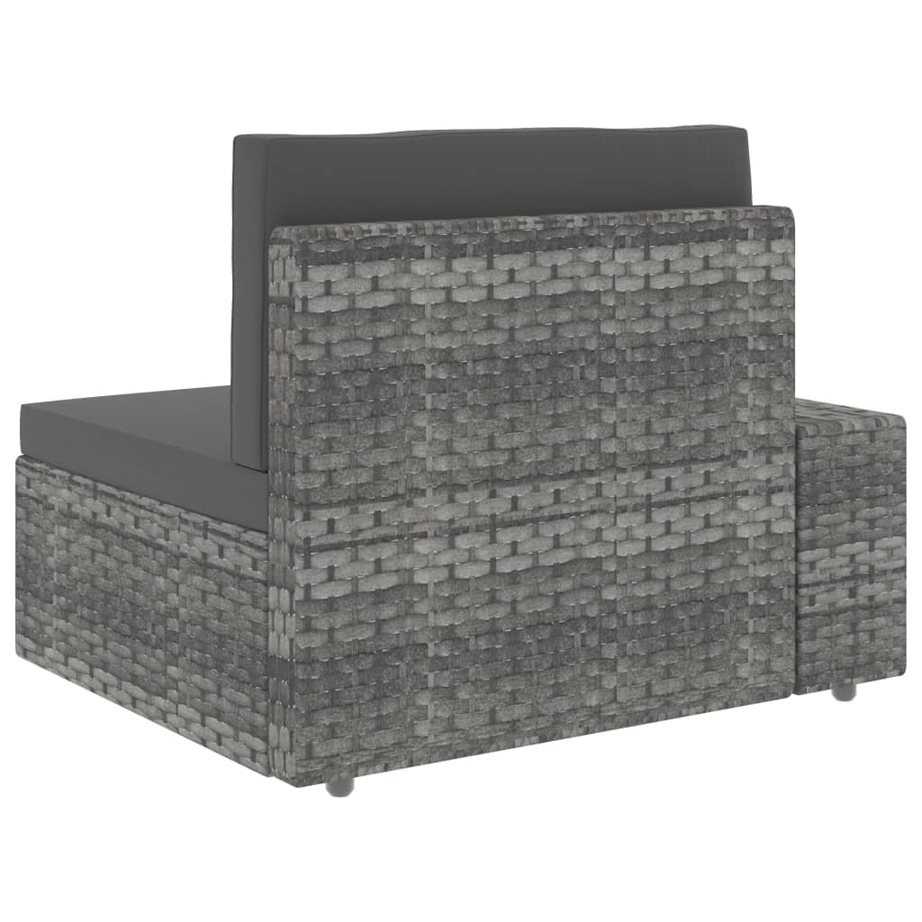 Set di mobili da giardino mobili da esterno set da 7 pezzi resina intrecciata grigia 02_0017454