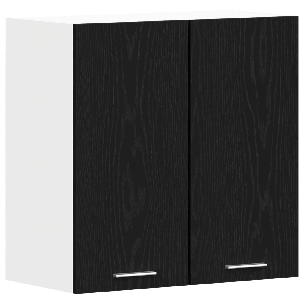 Armadio sospeso in rovere nero 60x31x60 cm realizzato in legno ingegnerizzato