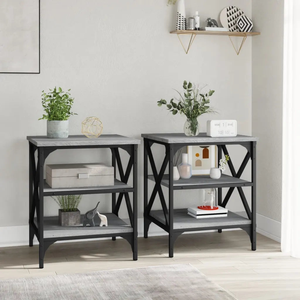 Tavolini 2 pz Grigio Sonoma 40x42x50 cm in Legno Multistrato 825779