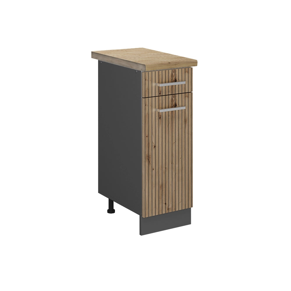 Vicco Mobiletto base per cucina Rovere artigianale 30 cm , PL Rovere