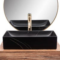 Lavabo Da Appoggio Rea Inga Black Marble Mat