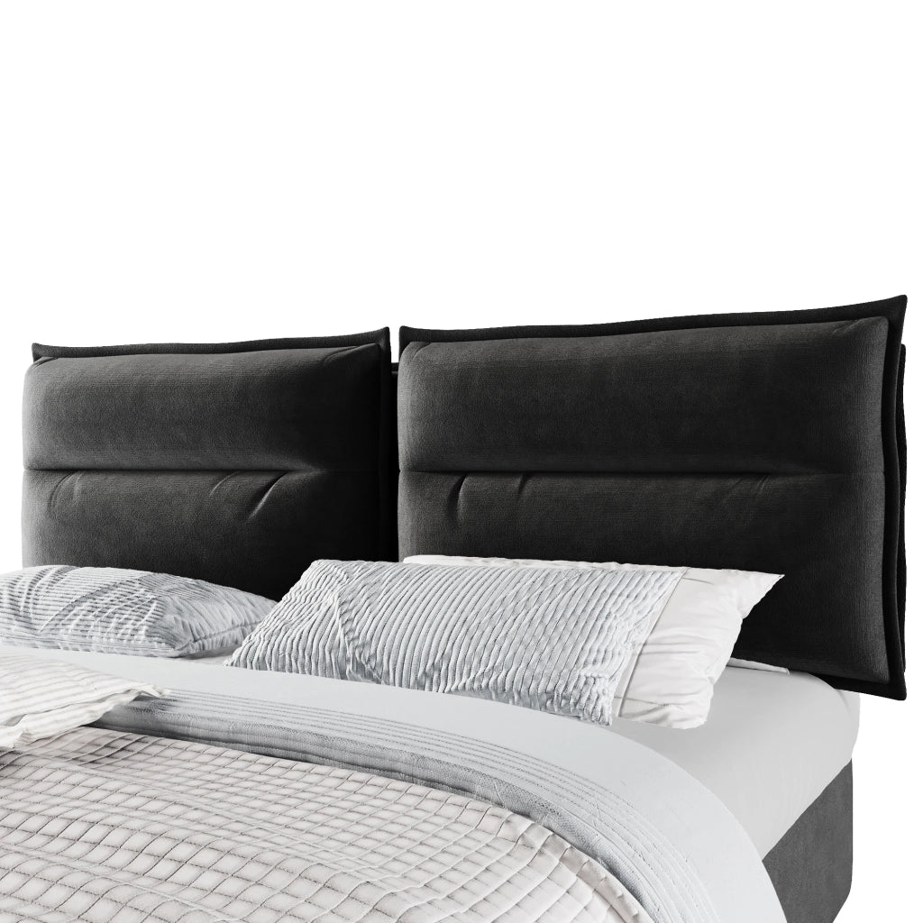Letto matrimoniale idraulico – 140x200 cm – testiera regolabile contenitore – velluto nero