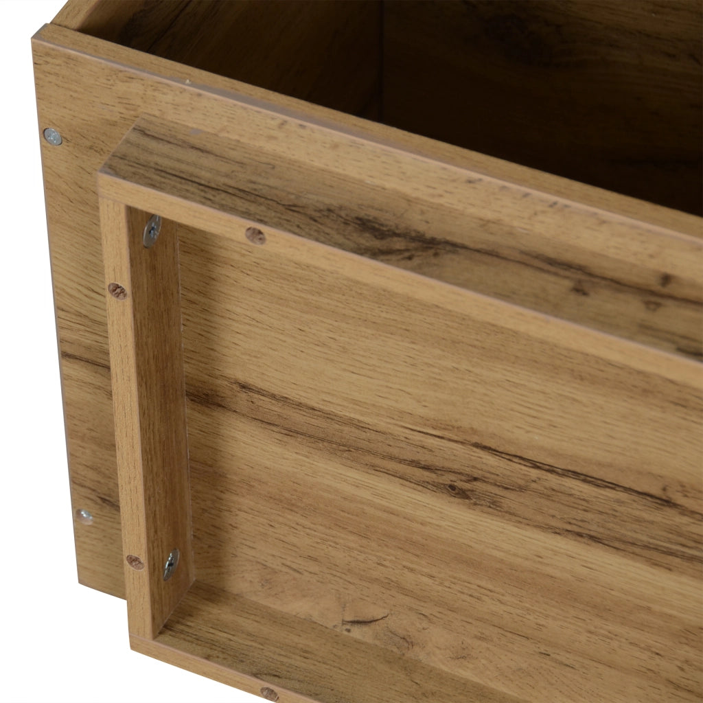 Scarpiera con 2 ante a ribalta e 3 vani aperti - per ingresso - in MDF - 120×32×84.5 cm - naturale