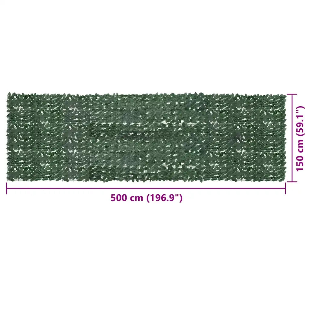 Paravento da Balcone con Foglie Verde Scuro 500x150 cm 315493