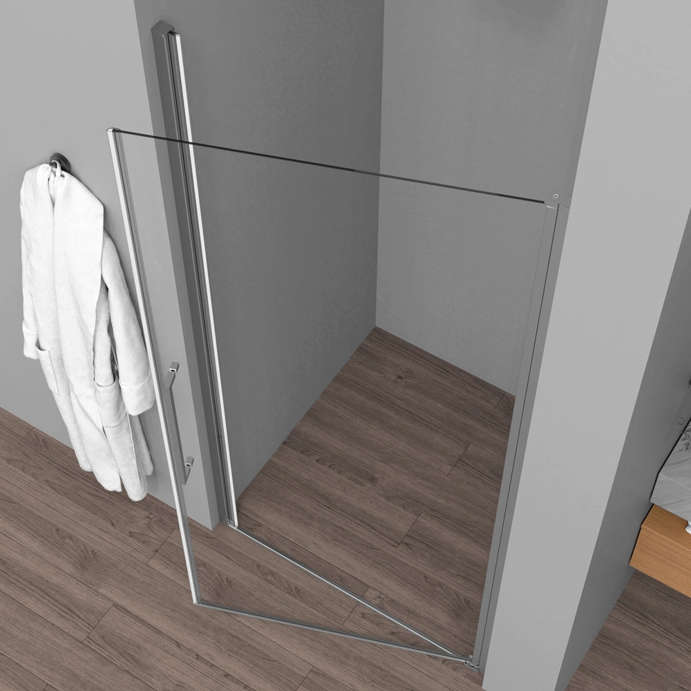 Porta doccia nicchia 75cm in vetro temperato trasparente battente con profilo cromo Neos