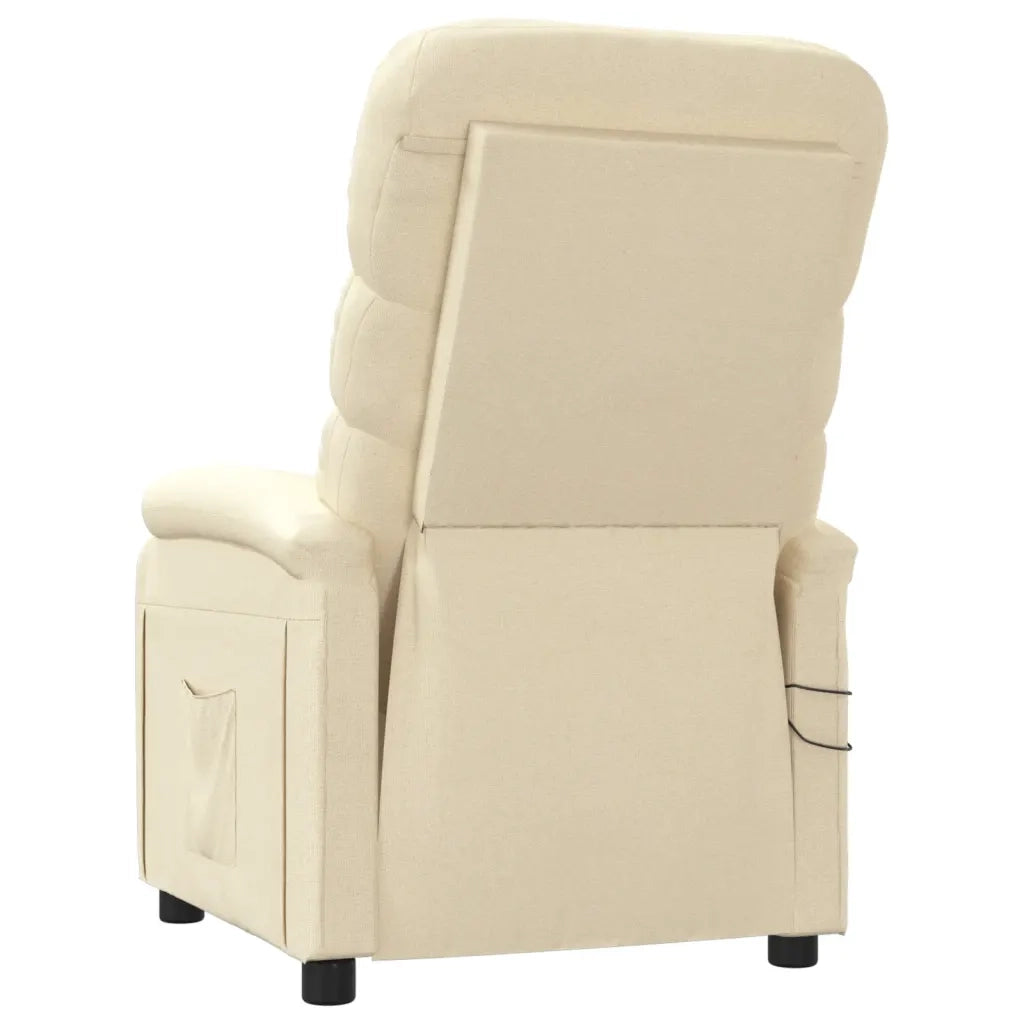 Poltrona Massaggiante Elettrica Crema in Tessuto 3073703