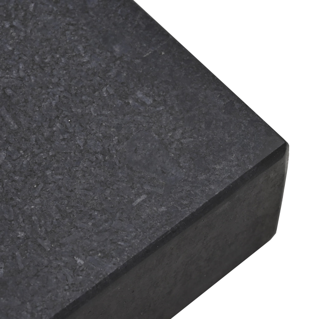 Base Ombrellone con Ruote per Pali Ã˜38/48mm Nera Granito 25 kg Rettangolare