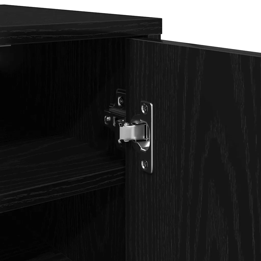 Scarpiere 2 pz Rovere Nero 32x35x70 cm in Legno Multistrato