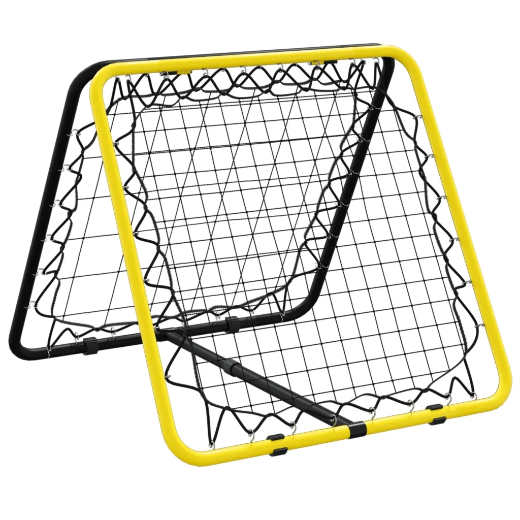 Rimbalzatore Calcio Doppio Lato Regolabile Giallo Nero Acciaio 4007969