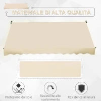 Tenda da Sole a Bracci 3x1.5m con Manovella e Struttura Telescopica, Beige