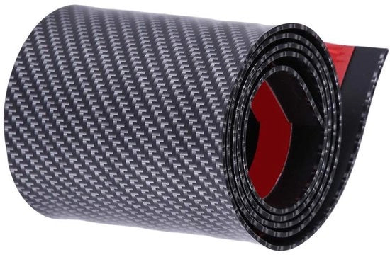 Folie autoadesiva - Struttura a fibre di carbonio nera - Protezione di scivolo - Universale - Gomma - 10 x 100 cm - Protezione di scivolo