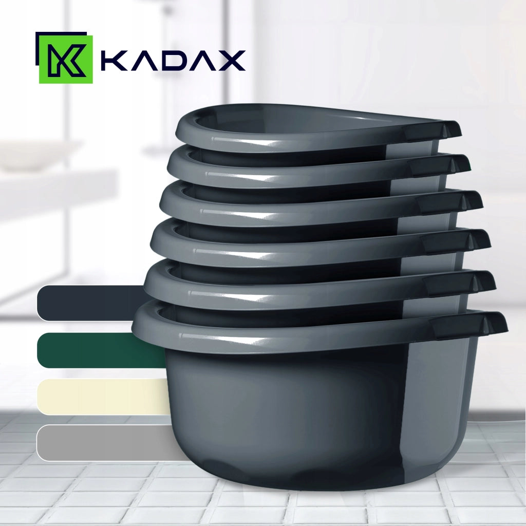 Bacinella in plastica KADAX da 3,5 litri, rotonda, con manici