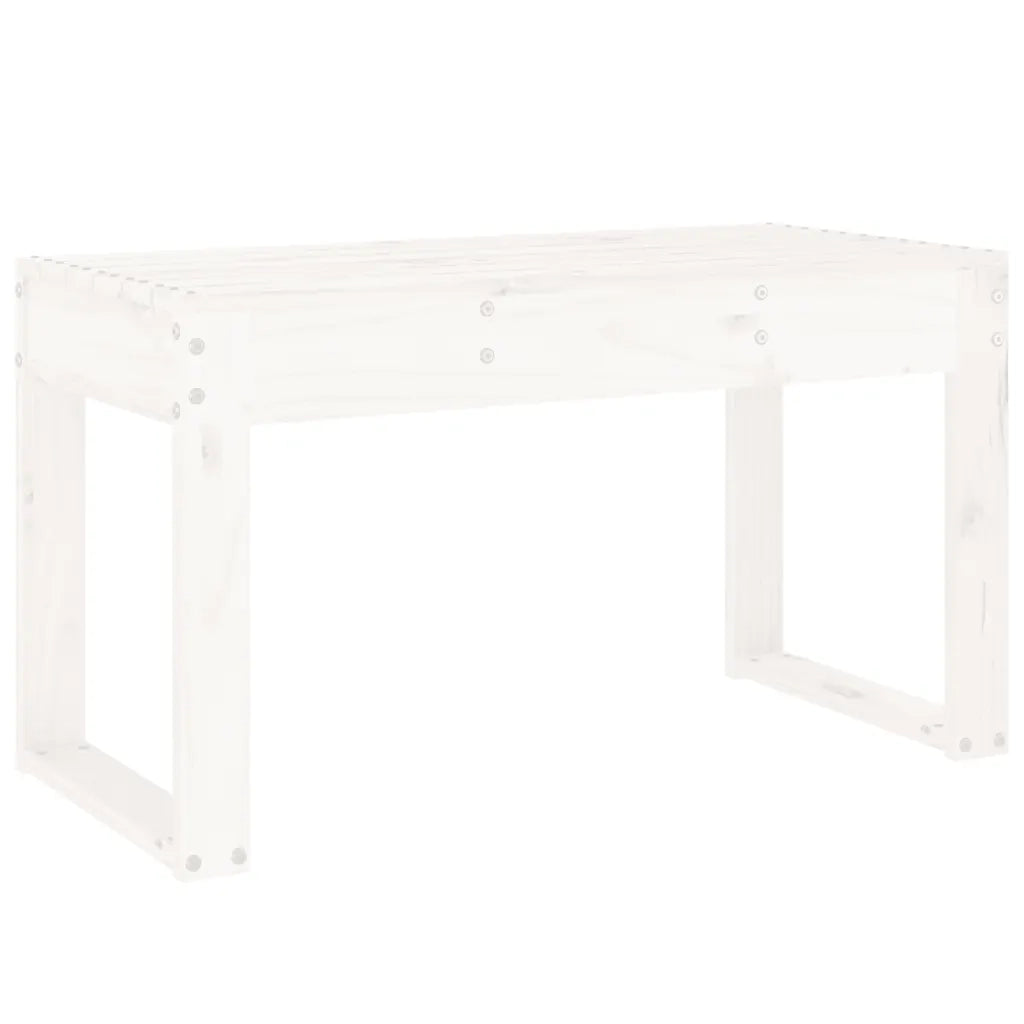 Panca da Giardino-Sgabello-Panca da esterno Bianca 80x38x45 cm Legno Massello di Pino