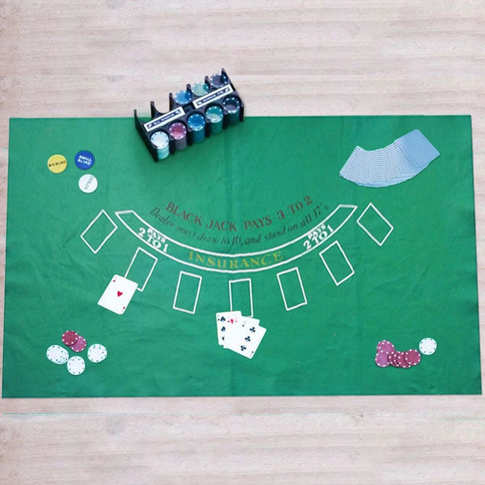 Trade Shop - Tappeto In Tessuto Verde Da Tavolo Gioco Per Blackjack E Texas Poker Doubleface -