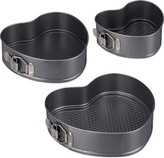 Set di Forme per Dolci in Metallo 24/26/28cm - Forma per Torta e Ghiottoneria - Forme per Dolci con Strato Antiforatura e Base Removibile - Set a 3 Pezzi