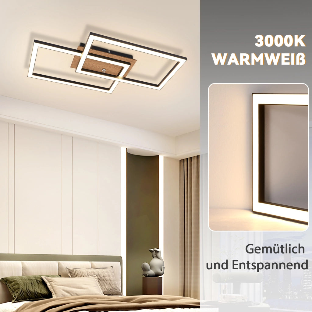 ZMH Lampada da soffitto plafoniera LED moderna 24W bianco caldo nero retrò per soggiorno cucina corridoio
