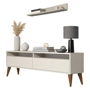 Maglie, Mobile Porta tv 3 Ripiani, 150x30x50h cm Bianco Crema