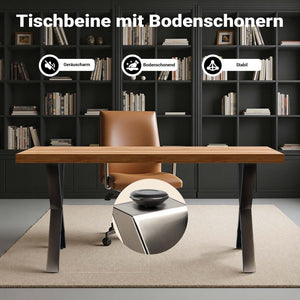 Base per tavolo 72x60 cm con gambe tavolo a forma di X acciaio verniciato