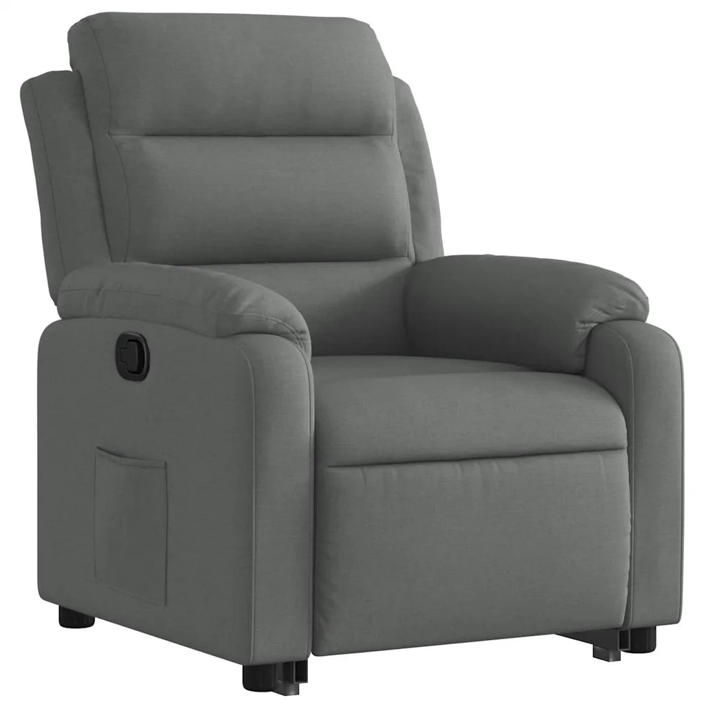 Poltrona Alzapersona Reclinabile Grigio Scuro in Tessuto 3204981