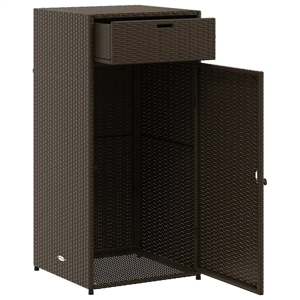 Armadietto Portaoggetti Giardino Marrone 55x55x111cm Polyrattan CFW1420068