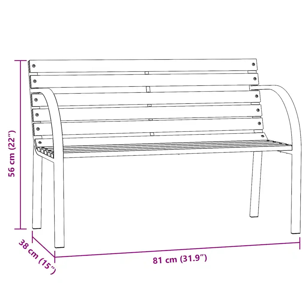 Panca da Giardino Bambini 81 cm in Legno di Abete Cinese Grigio cod mxl 41578