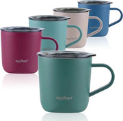 Tazza termica in acciaio inossidabile, tazza isolante, tazza per caffè, tazza per bevande, termos tazza 220 ml, con coperchio, per caffè e tè (verde vintage, 220 ml)