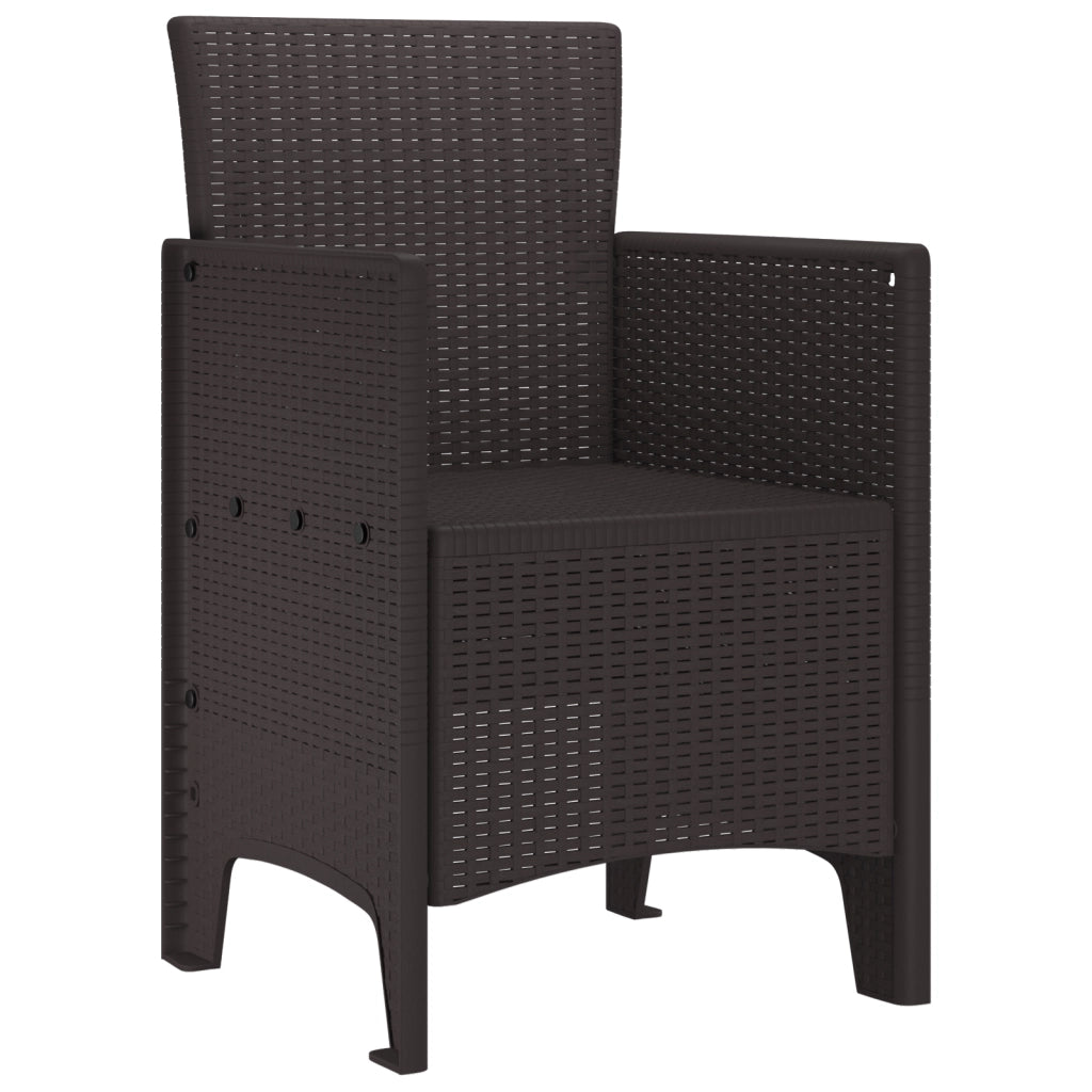 Sedie da giardino 4 pz Marrone Polirattan