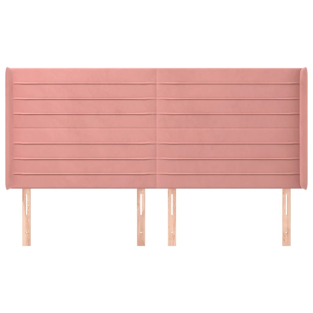 Testiera ad Orecchio Rosa 163x16x118/128 cm in Velluto