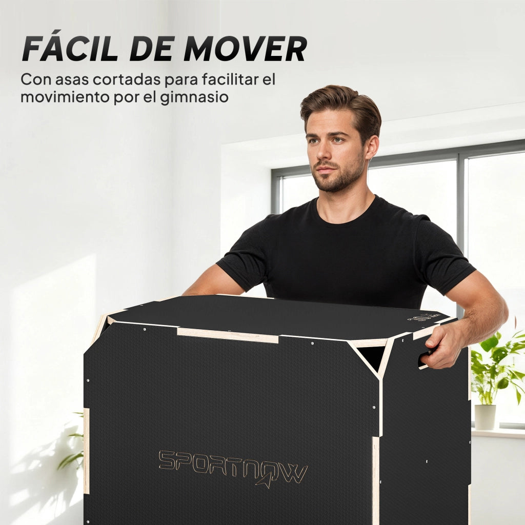 Contenitore 3 in 1 per Allenamento ¨C zephmum ¨C Legno 76x61x51 cm Nero