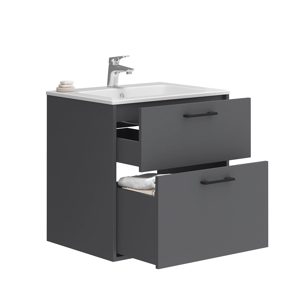 Vicco Set di mobili da bagno Antracite 61 x 61.5 cm con lavabo