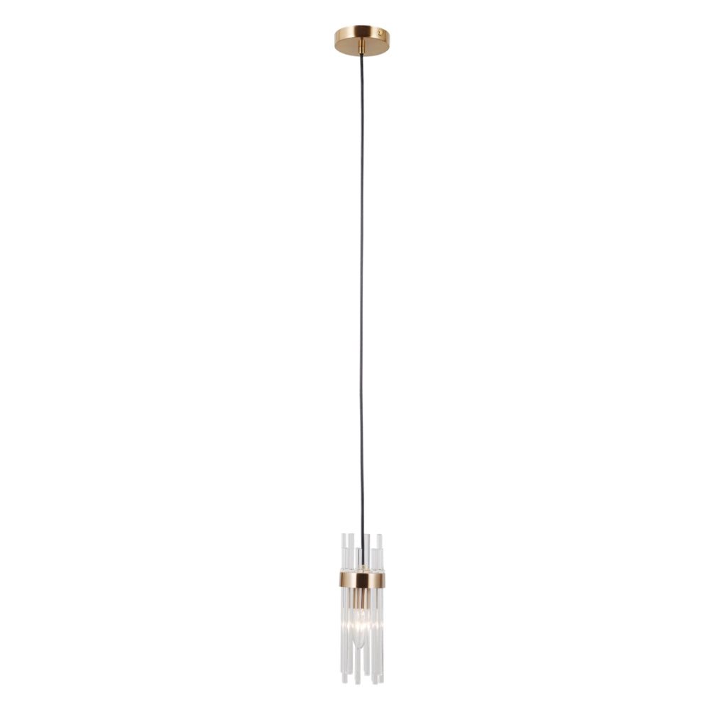 Sospensione Italux TARASO decorativa vetro oro E14