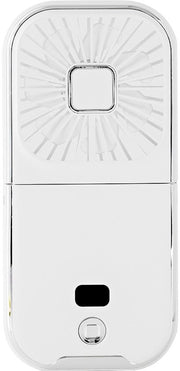 Ventilatore portatile, alimentazione via USB, tre velocità, adatto per uso domestico e viaggi. Compatto e pratico, bianco.