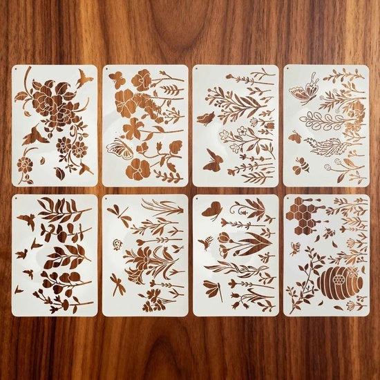 Schede per pittura 8 pezzi - Schede riciclabili - Schede per hobby - Decorazione - 29,7 x 21 cm - Materiale PET resistente