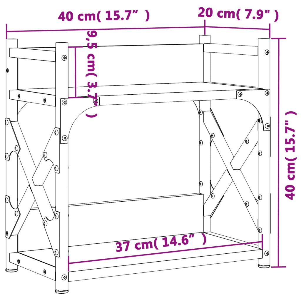 Supporto Stampante 2 Livelli Rovere Fumo 40x20x40cm Multistrato CFW7341339