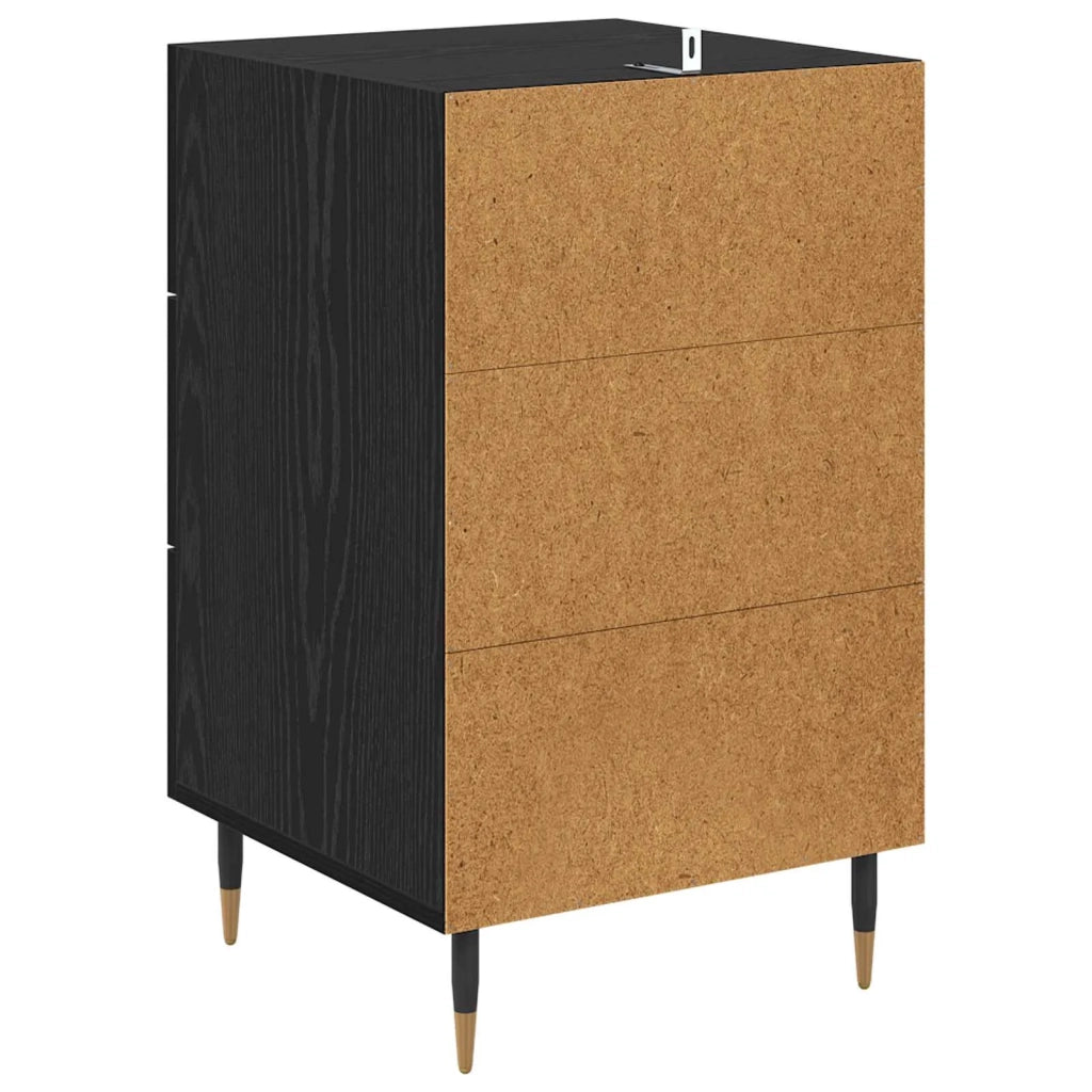 Armadio da Notte Rovere Nero 40 x 40 x 66 cm Legno multistrato 882100