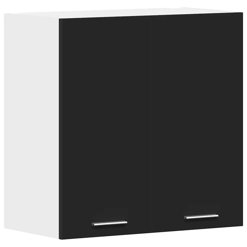 Mobile contenitore da cucina funzionale a parete 60 x 31 x 60 cm realizzato in legno composito nero 02_0047679