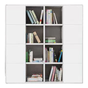 Libreria porta tv moderna bianco frassino l175 p30 h175