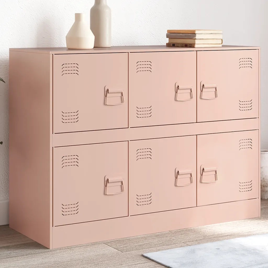 Credenza | Madia | Buffet da pranzo | Armadio da pranzo Rosa 99x39x73 cm in Acciaio
