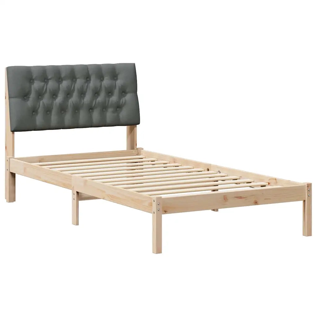 Letto con Testiera Rivestita con testiera Marrone 100 x 200 cm