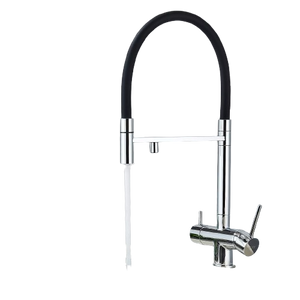 Lana | Rubinetto estensibile a 3 vie cromato lucido da cucina ad osmosi| per acqua potabile in acciaio inossidabile,  Filtra 3 connessioni