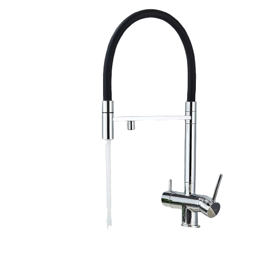 Lana | Rubinetto estensibile a 3 vie cromato lucido da cucina ad osmosi| per acqua potabile in acciaio inossidabile,  Filtra 3 connessioni