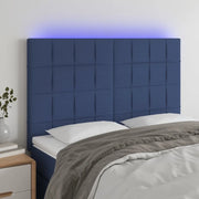 Testiera a LED-Testata con LED Blu 144x5x118/128 cm in Tessuto 598605
