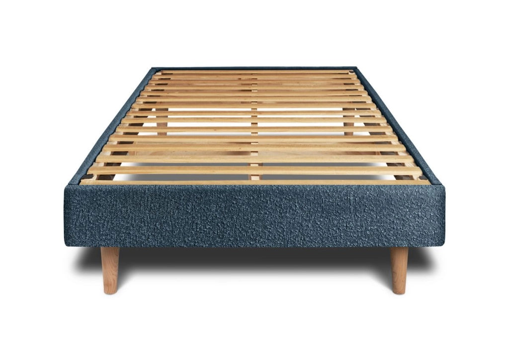 Letto 90x200 cm con testata imbottita - tessuto bouclé