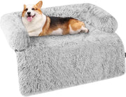 Cuscino per Cani, Copertura Anti-Fouling per Cani, Bancopiazza per Cani, Protezione per Bancopiazza, Cuscino per Cani Lavabile e Antiscivolo per Cani di Taglia Media, Dimensione L, 95 x 85 x 16 cm, Grigio Chiaro