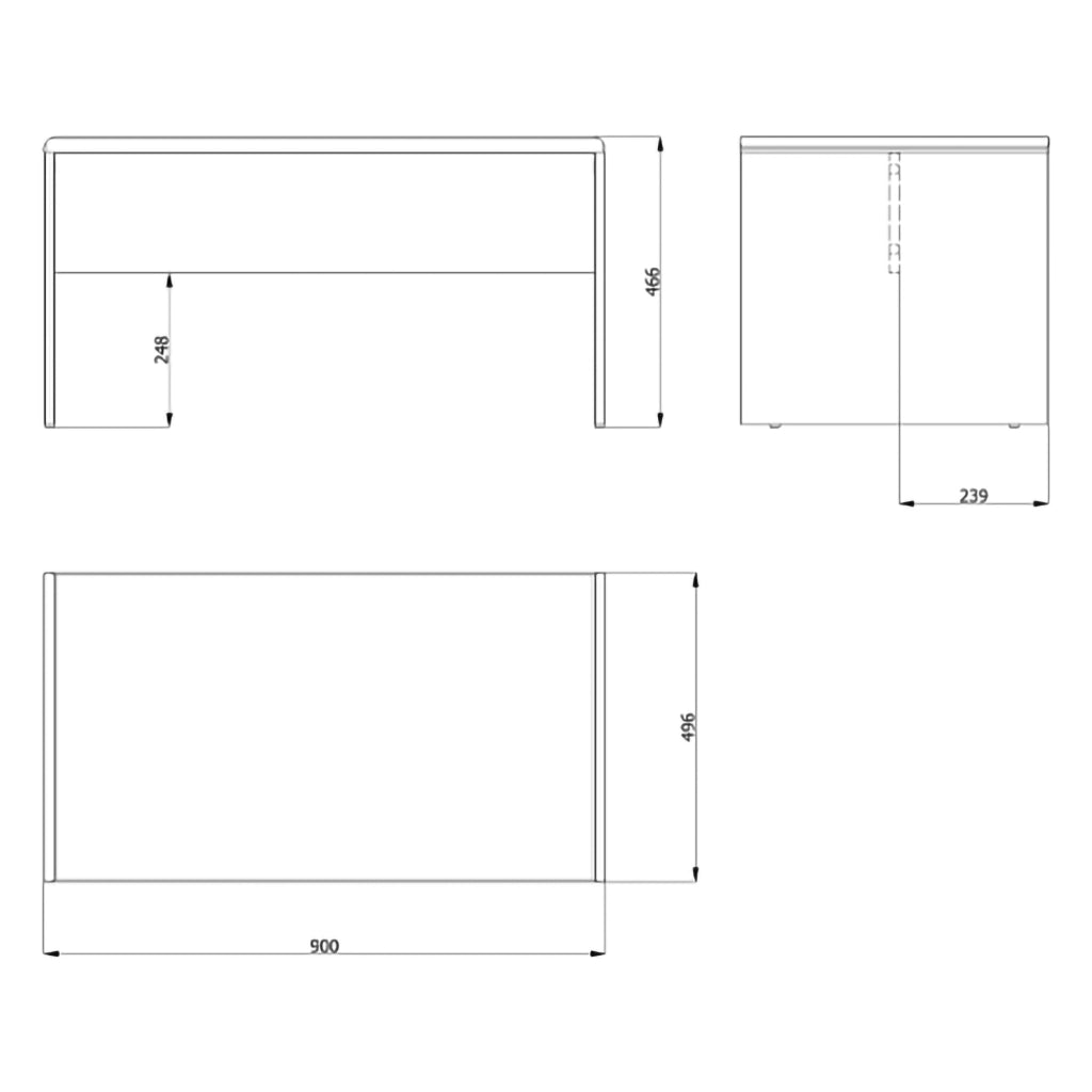 Limatola, Tavolino da Salotto Forma Rettangolare, 90x50x47h cm Bianco Opaco