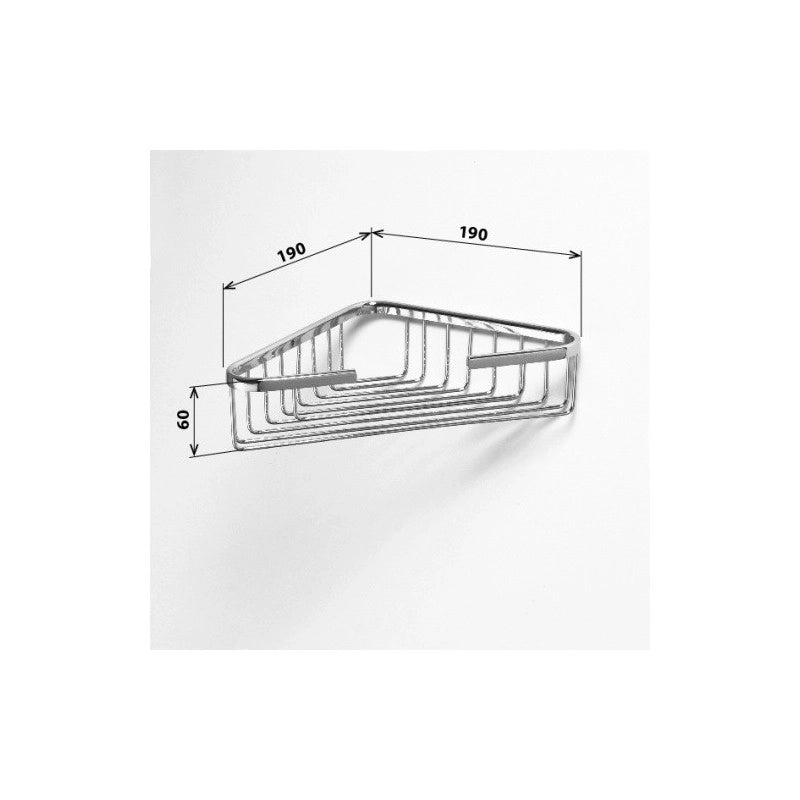 CYTRO Portasapone Corner Grill in ottone cromato 24,5x15x6 cm